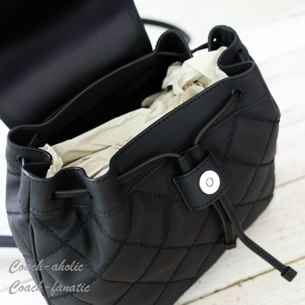 NWT Tory Burch Willa Backpack in Matte Black 145276 - Picture 10 of 11